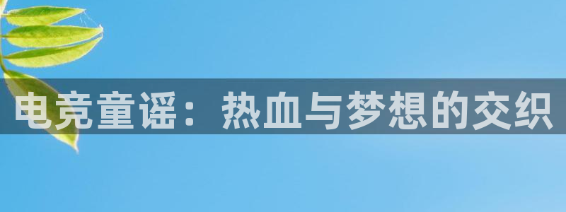 南宫电竞平台：电竞童谣：热血与梦想的交织